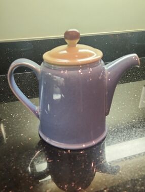 Denby Blue Teapot with Yellow Lid